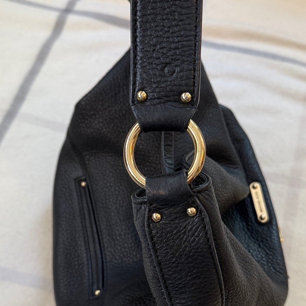 Michael Kors Black Pebbled Leather Hobo Shoulder Bag - Picture 12 of 16